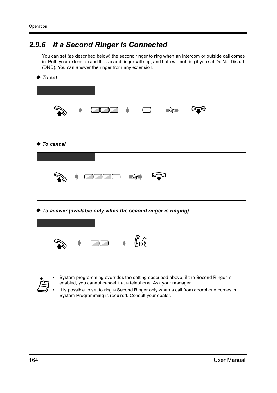 6if a second ringer is connected, If a second ringer is connected, 6 if a second ringer is connected | 164 user manual | Panasonic KX-TD612NZ User Manual | Page 164 / 250