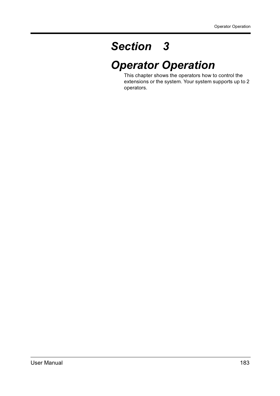 Section3, Operator operation | Panasonic KX-TD612NZ User Manual | Page 183 / 250