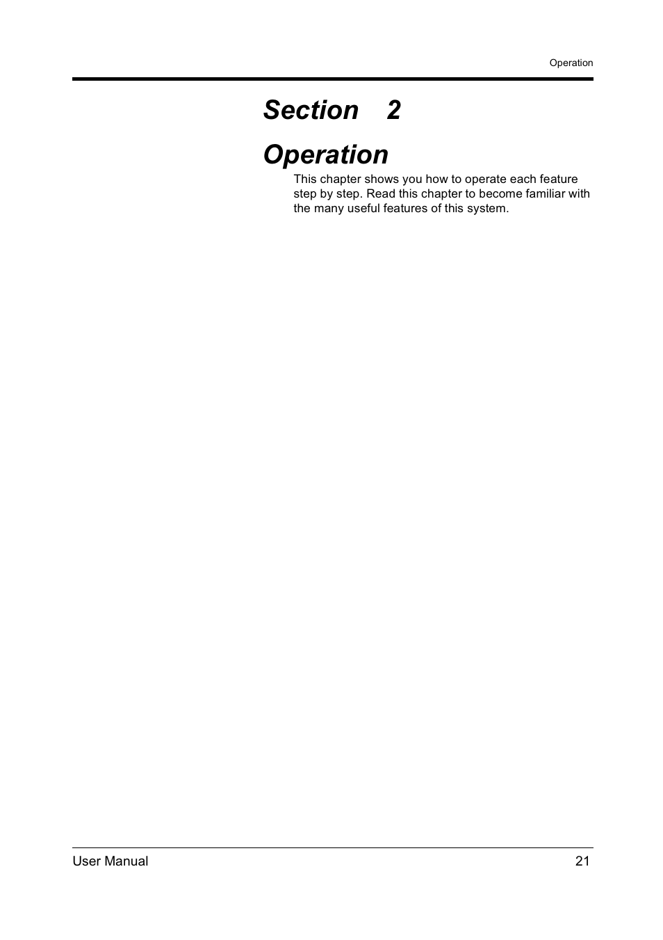 Section2, Operation | Panasonic KX-TD612NZ User Manual | Page 21 / 250