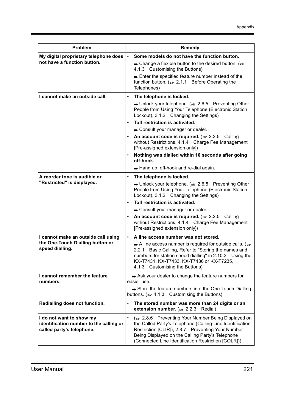 User manual 221 | Panasonic KX-TD612NZ User Manual | Page 221 / 250