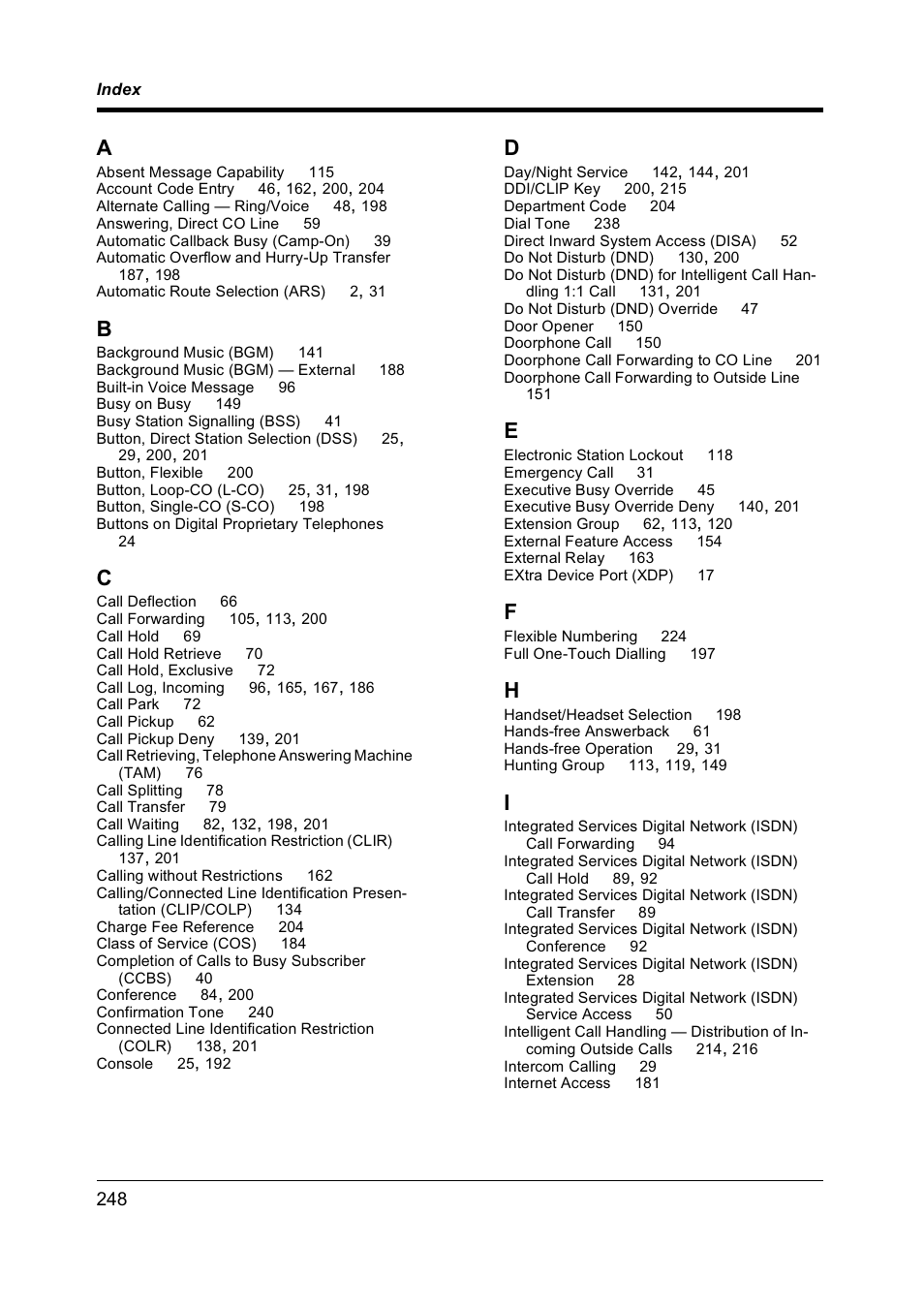 Panasonic KX-TD612NZ User Manual | Page 248 / 250