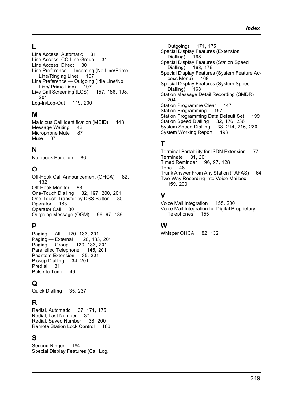 Panasonic KX-TD612NZ User Manual | Page 249 / 250