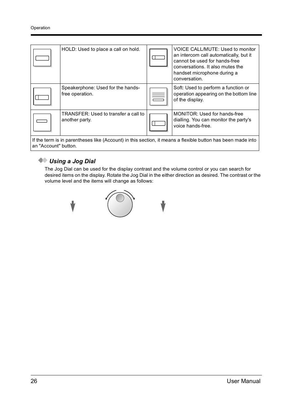 26 user manual using a jog dial | Panasonic KX-TD612NZ User Manual | Page 26 / 250