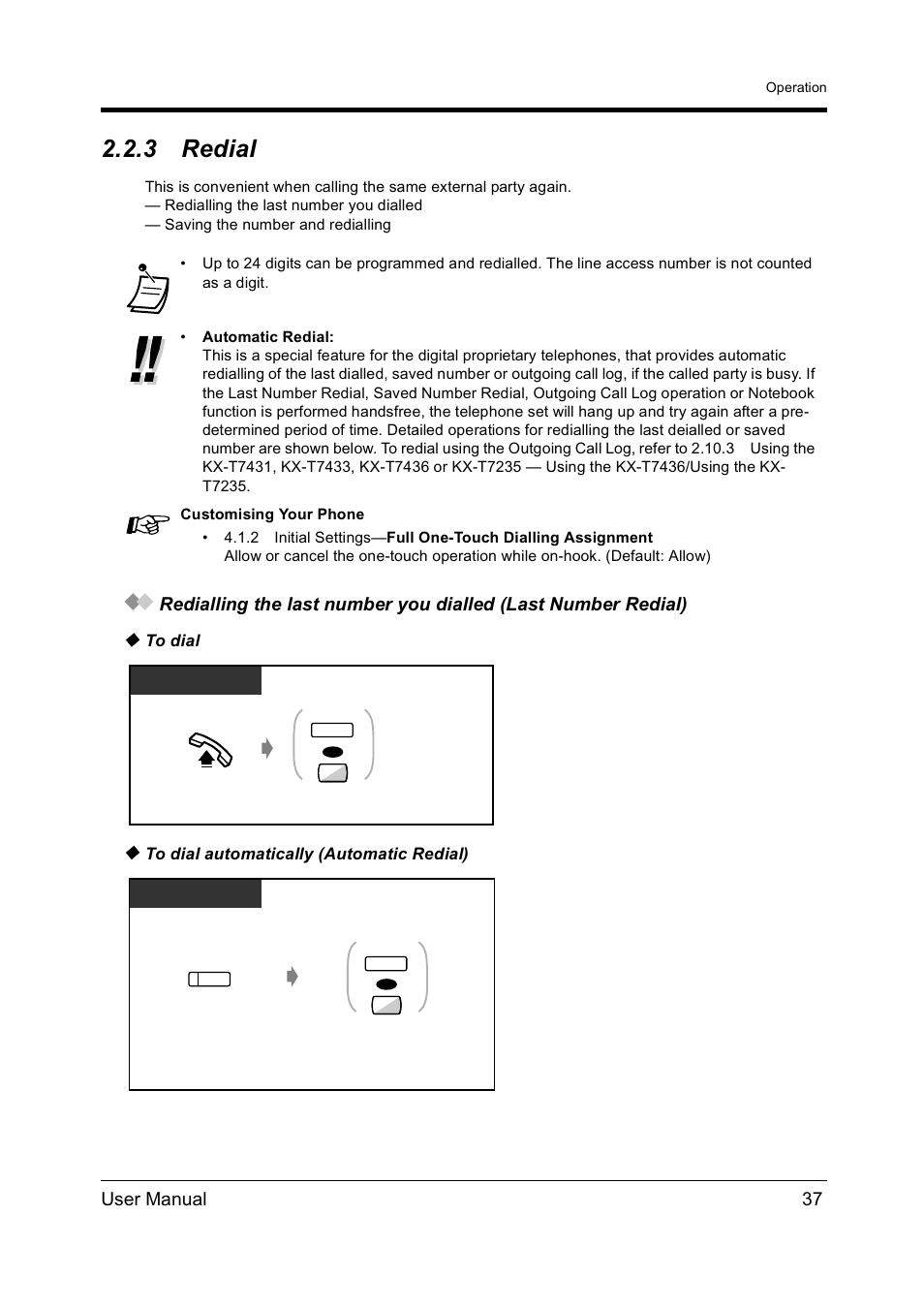 3redial, Redial, 3 redial | User manual 37 | Panasonic KX-TD612NZ User Manual | Page 37 / 250