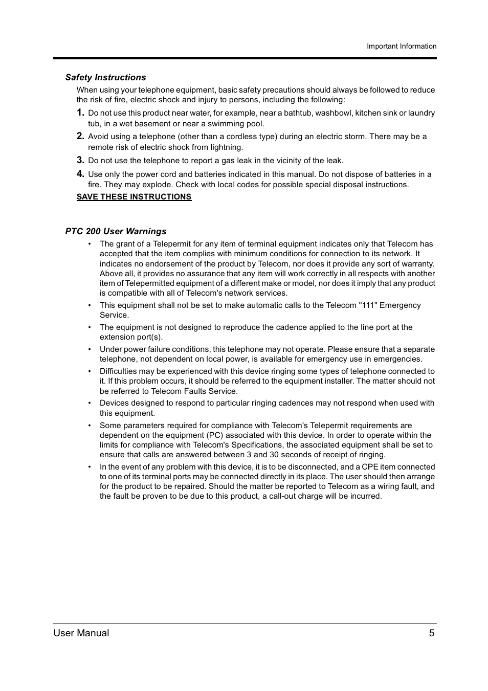 Panasonic KX-TD612NZ User Manual | Page 5 / 250