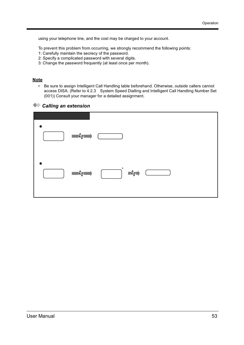 User manual 53, Calling an extension | Panasonic KX-TD612NZ User Manual | Page 53 / 250