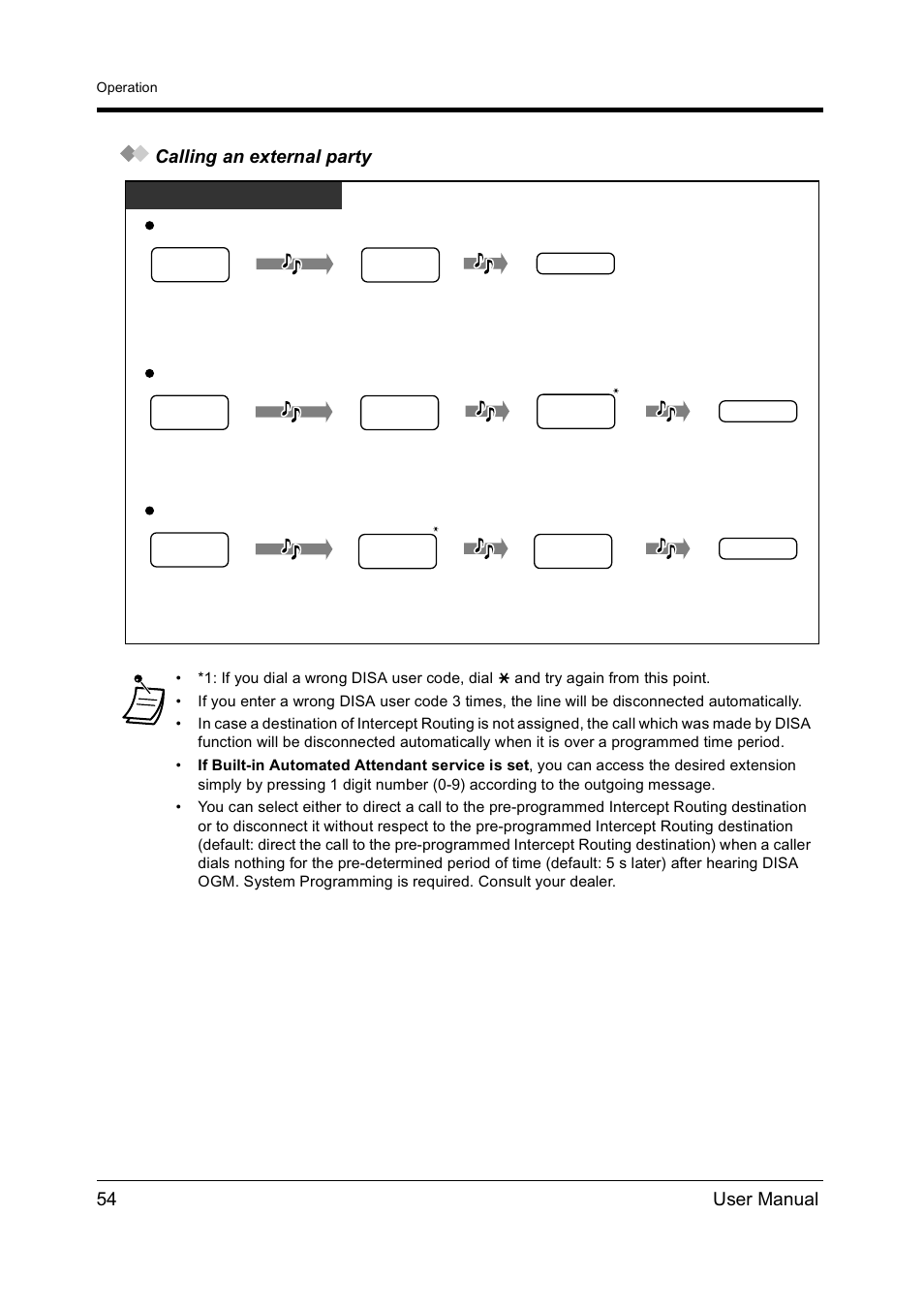 54 user manual calling an external party | Panasonic KX-TD612NZ User Manual | Page 54 / 250