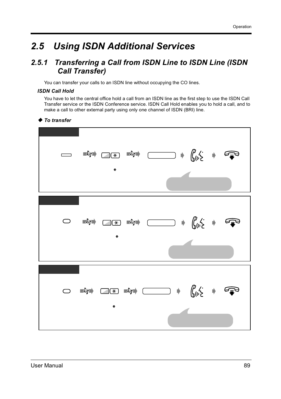 5using isdn additional services, Using isdn additional services, 5 using isdn additional services | User manual 89 | Panasonic KX-TD612NZ User Manual | Page 89 / 250