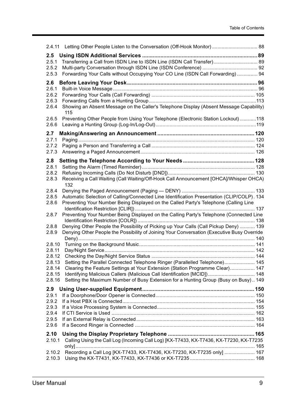 User manual 9 | Panasonic KX-TD612NZ User Manual | Page 9 / 250