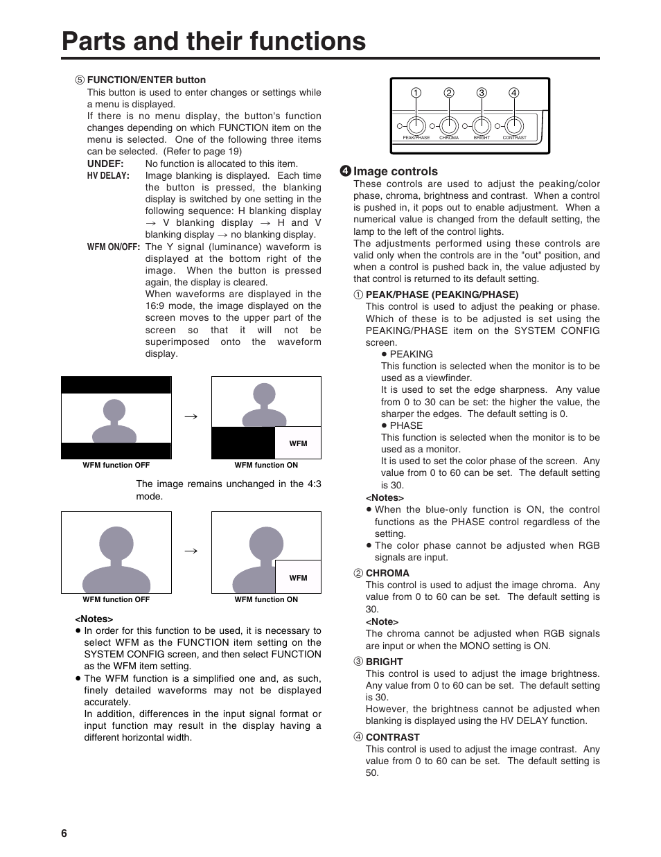 Parts and their functions | Panasonic BT-LH900P User Manual | Page 6 / 28