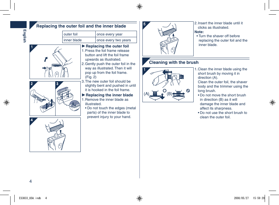 Panasonic ES3831 User Manual | Page 4 / 12