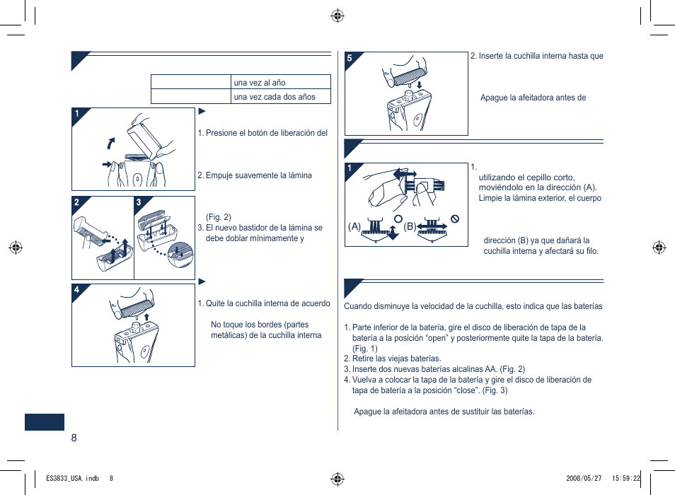 Panasonic ES3831 User Manual | Page 8 / 12