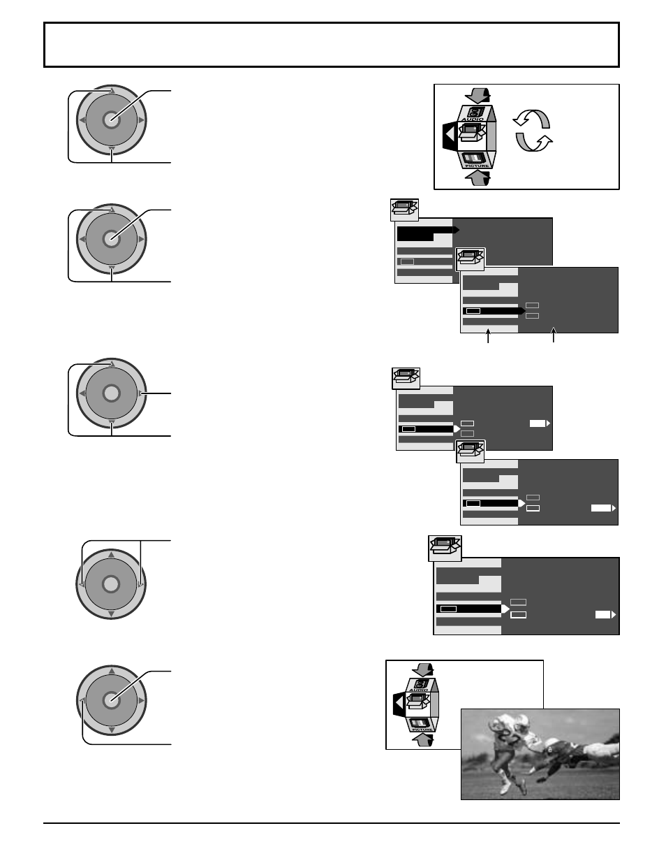 Roller guide menu navigation, Submenu field main menu field | Panasonic CT 30WX52 User Manual | Page 20 / 72