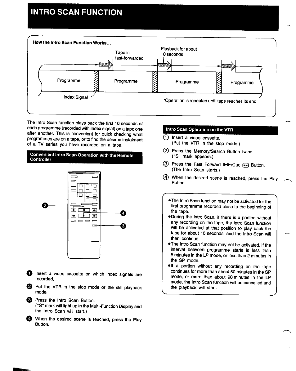 Intro scan function, How the intro scan function works | Panasonic NV-FS1 User Manual | Page 30 / 40