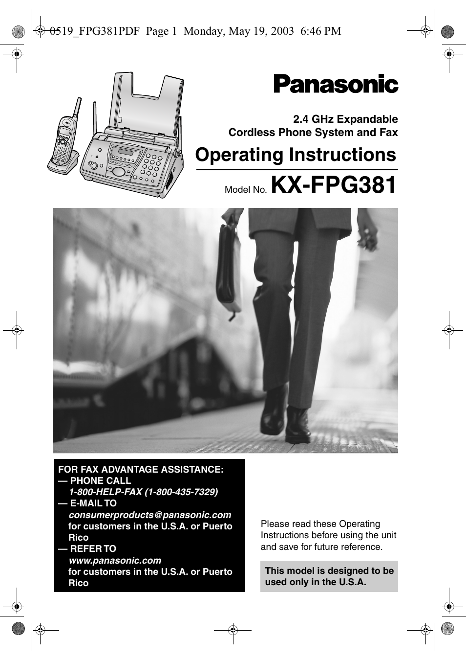 Panasonic KX-FPG381 User Manual | 106 pages