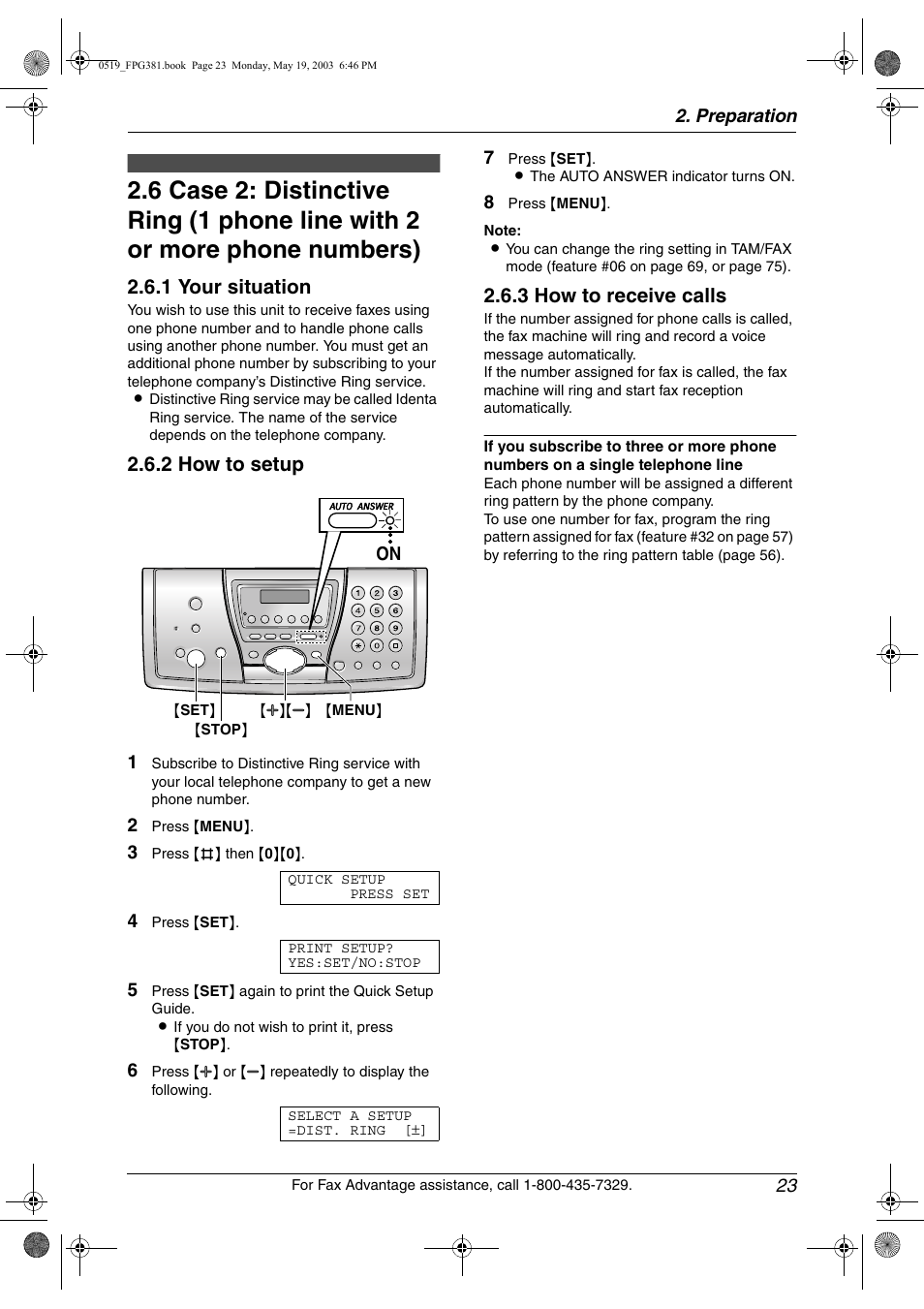 1 your situation, 2 how to setup, 3 how to receive calls | Panasonic KX-FPG381 User Manual | Page 25 / 106