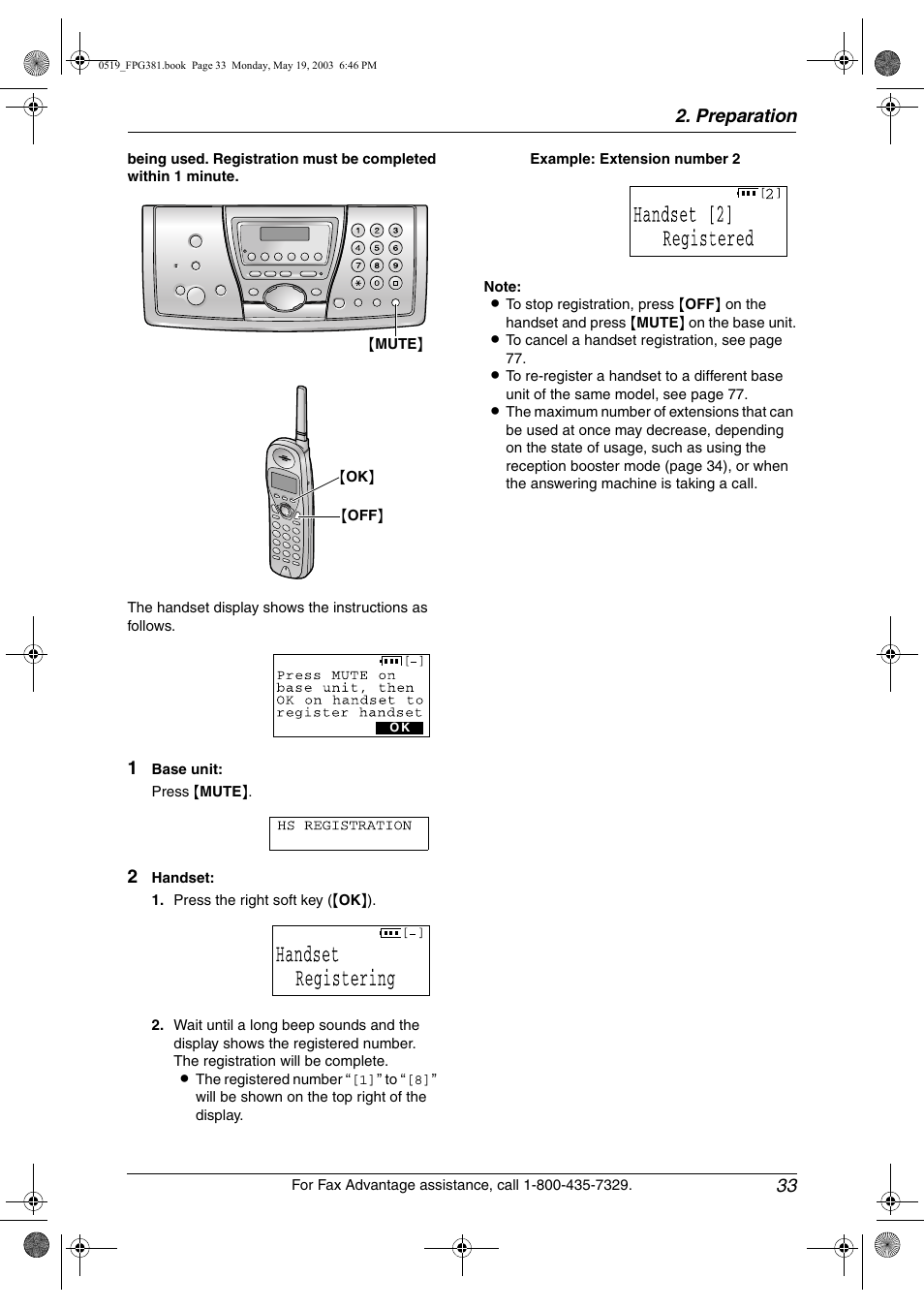 Preparation 33 | Panasonic KX-FPG381 User Manual | Page 35 / 106