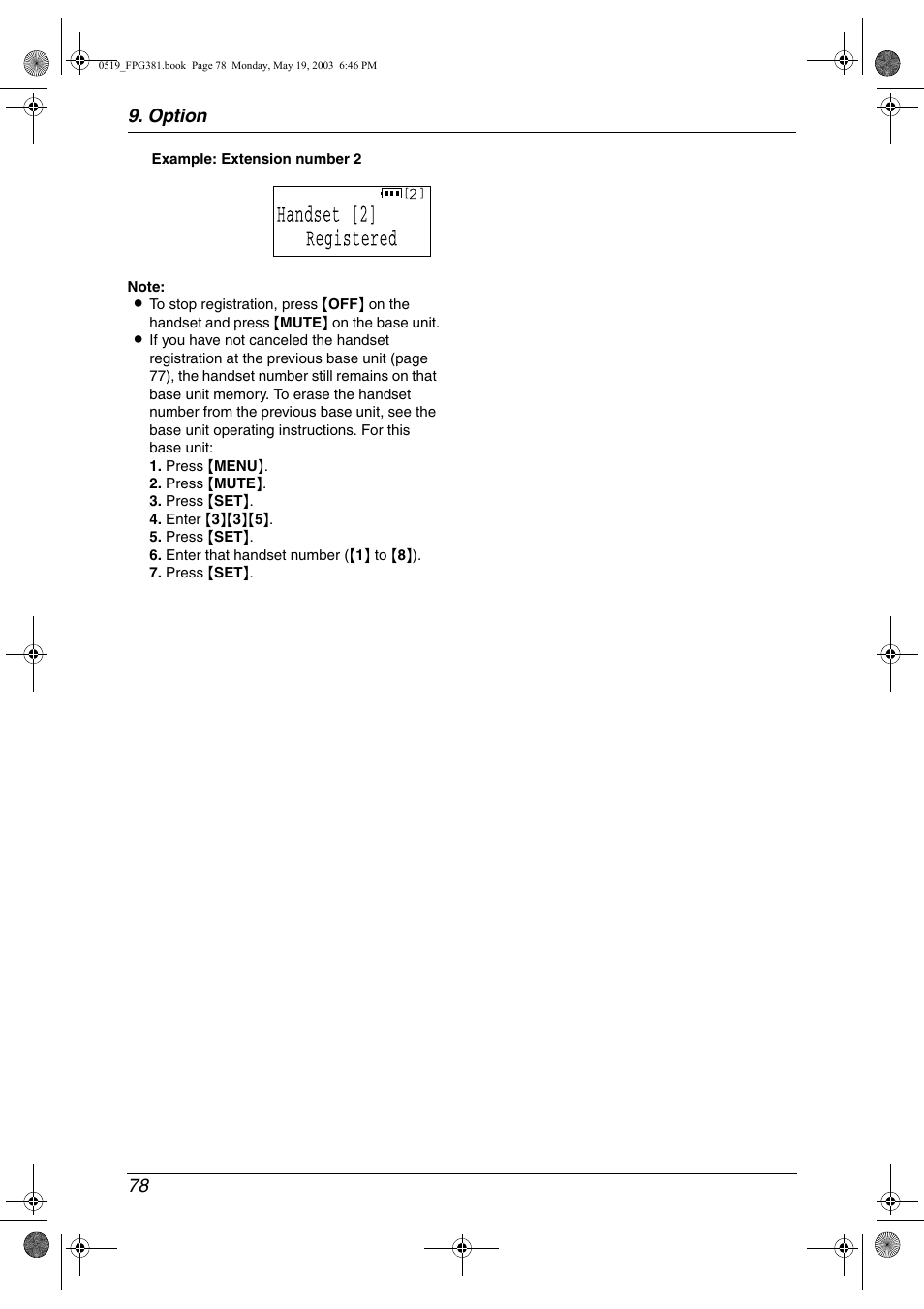 Option 78 | Panasonic KX-FPG381 User Manual | Page 80 / 106