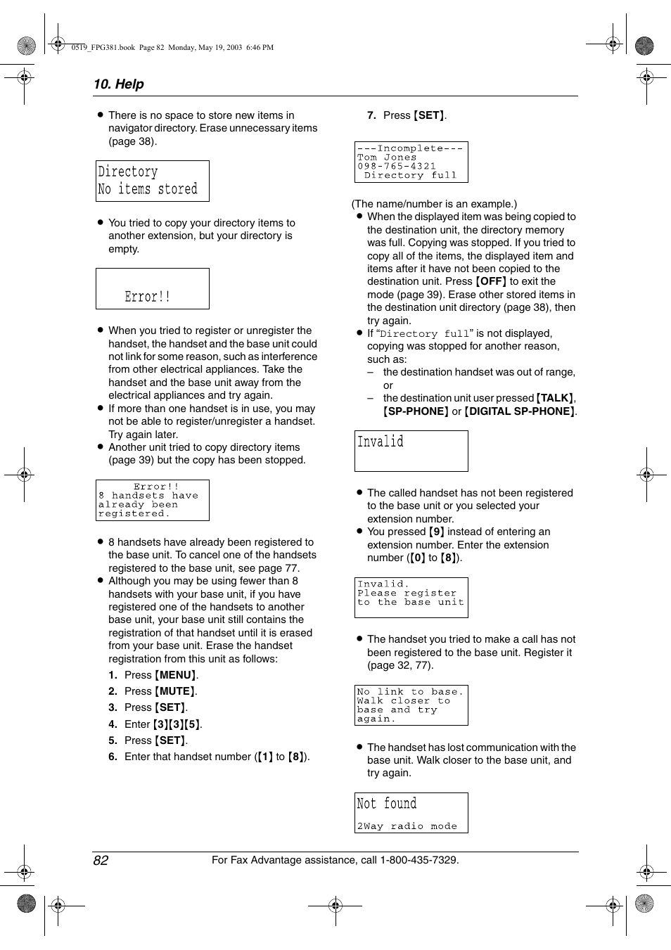 Help 82 | Panasonic KX-FPG381 User Manual | Page 84 / 106