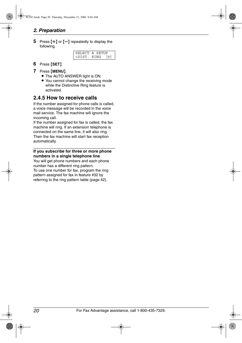 5 how to receive calls | Panasonic KX-FL541 User Manual | Page 22 / 82