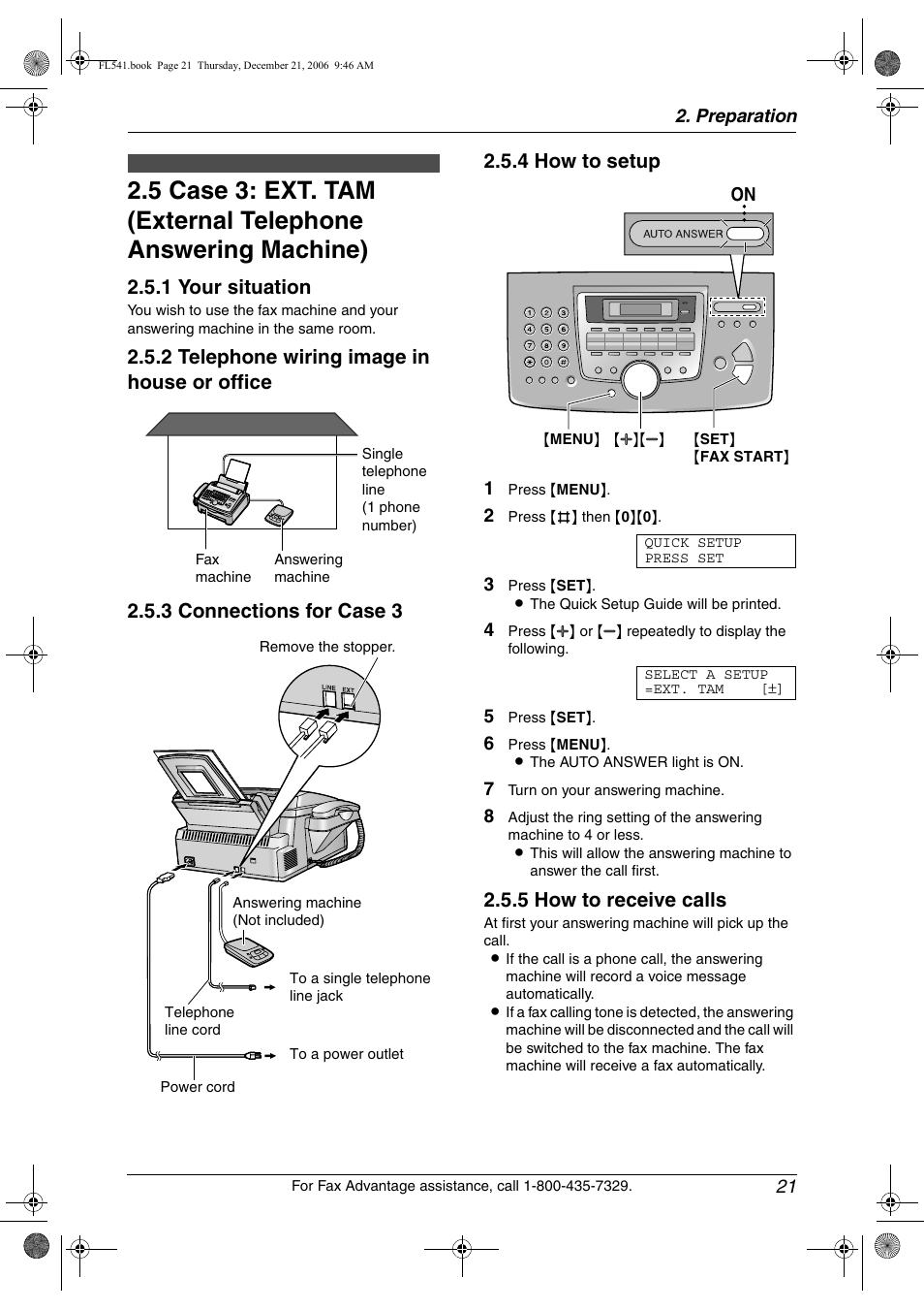 1 your situation, 5 how to receive calls | Panasonic KX-FL541 User Manual | Page 23 / 82