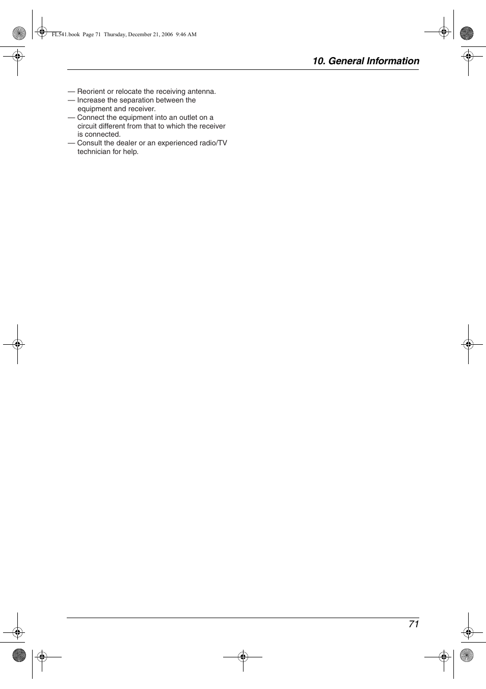 General information 71 | Panasonic KX-FL541 User Manual | Page 73 / 82