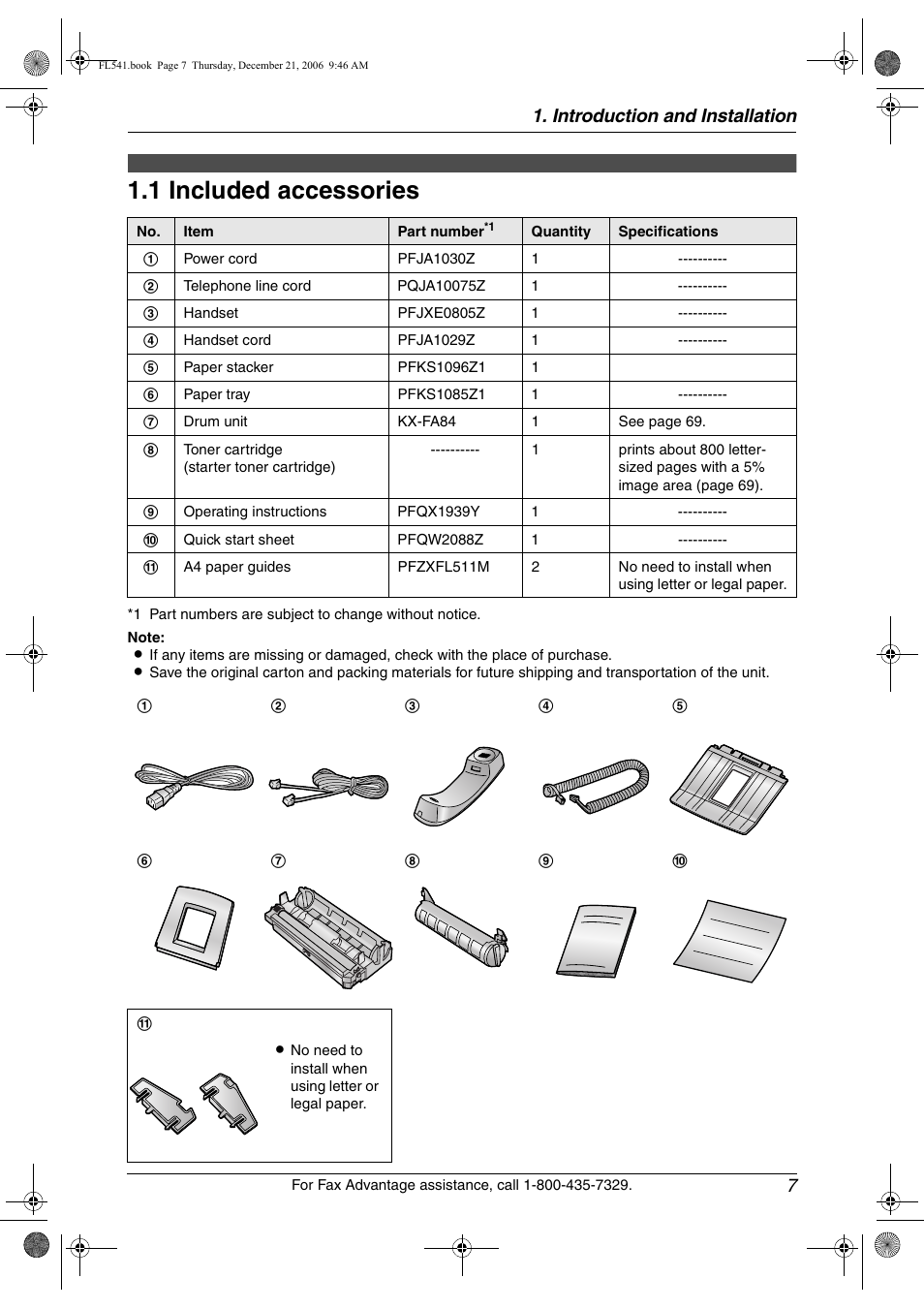 Panasonic KX-FL541 User Manual | Page 9 / 82