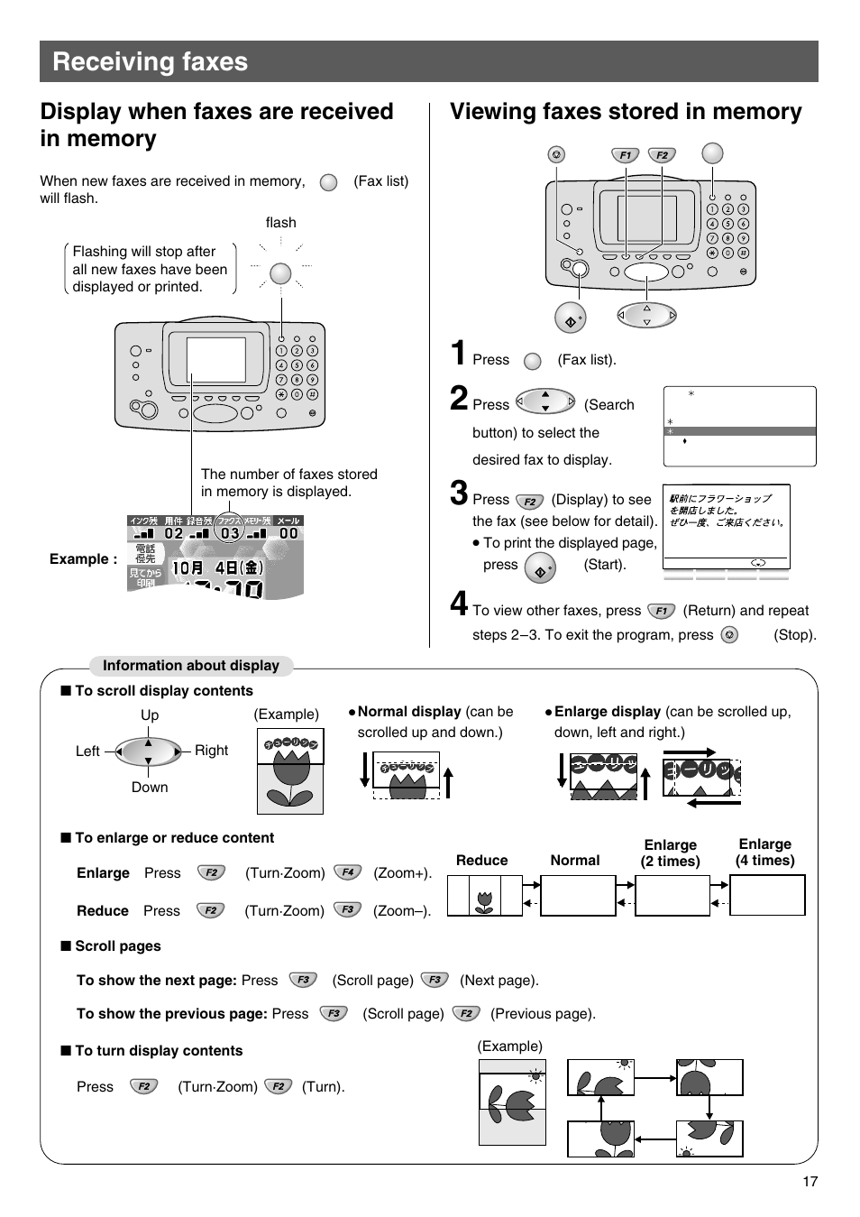 Receiving faxes | Panasonic KX-L5CW User Manual | Page 17 / 28