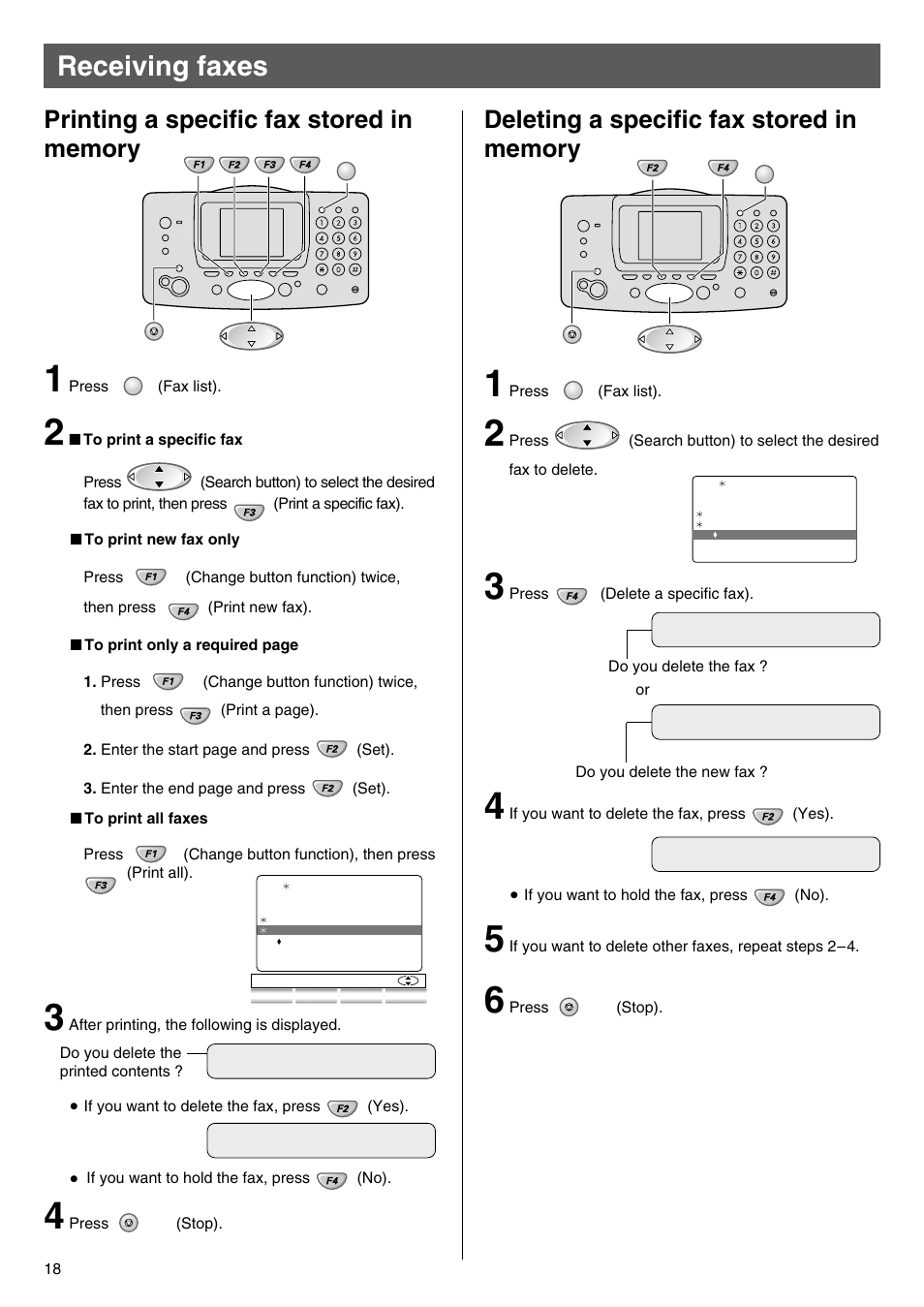 Receiving faxes | Panasonic KX-L5CW User Manual | Page 18 / 28