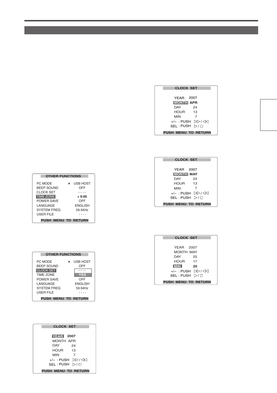 Setting the calendar | Panasonic AG-HPG10P User Manual | Page 21 / 92