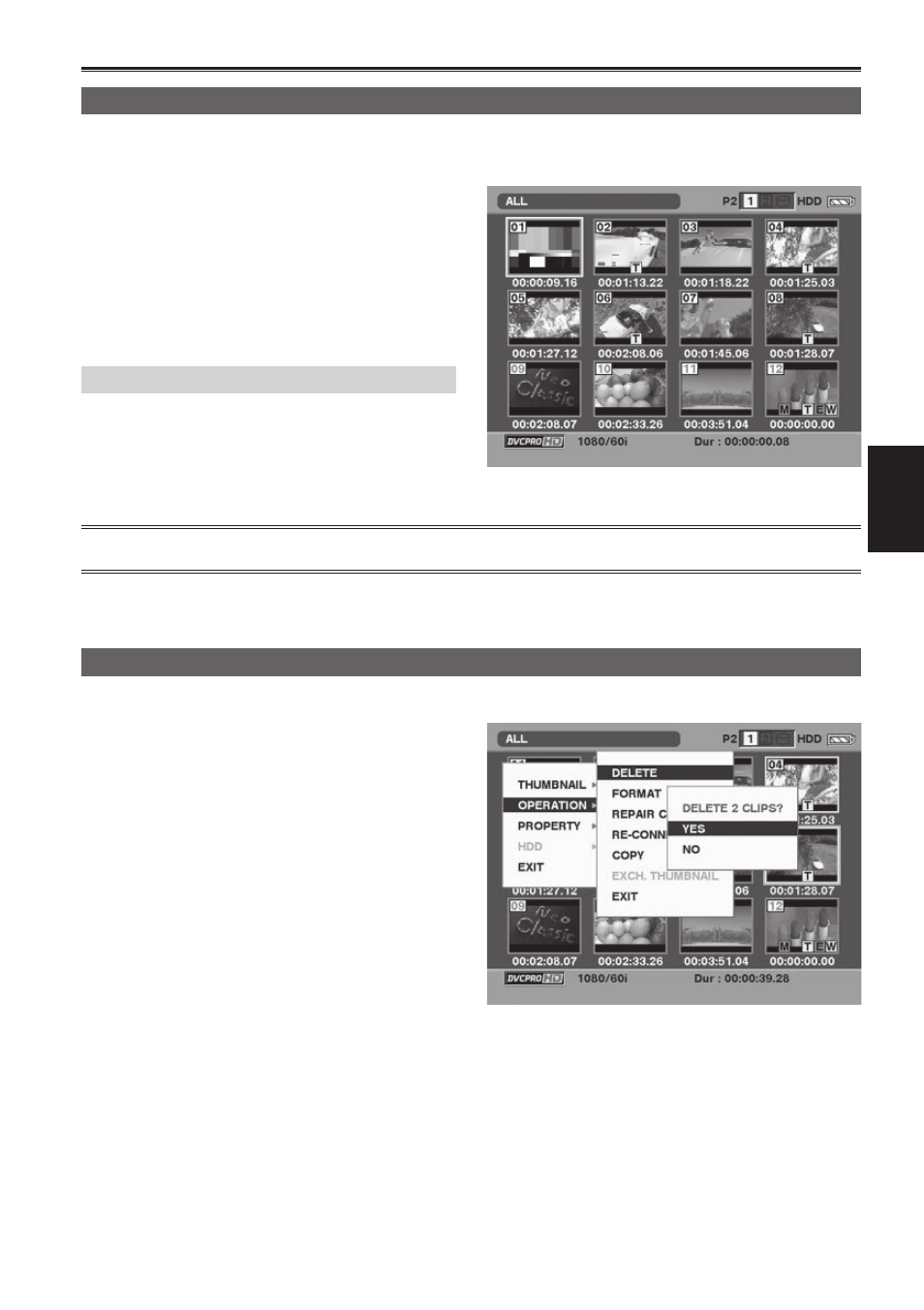 Clip management | Panasonic AG-HPG10P User Manual | Page 33 / 92