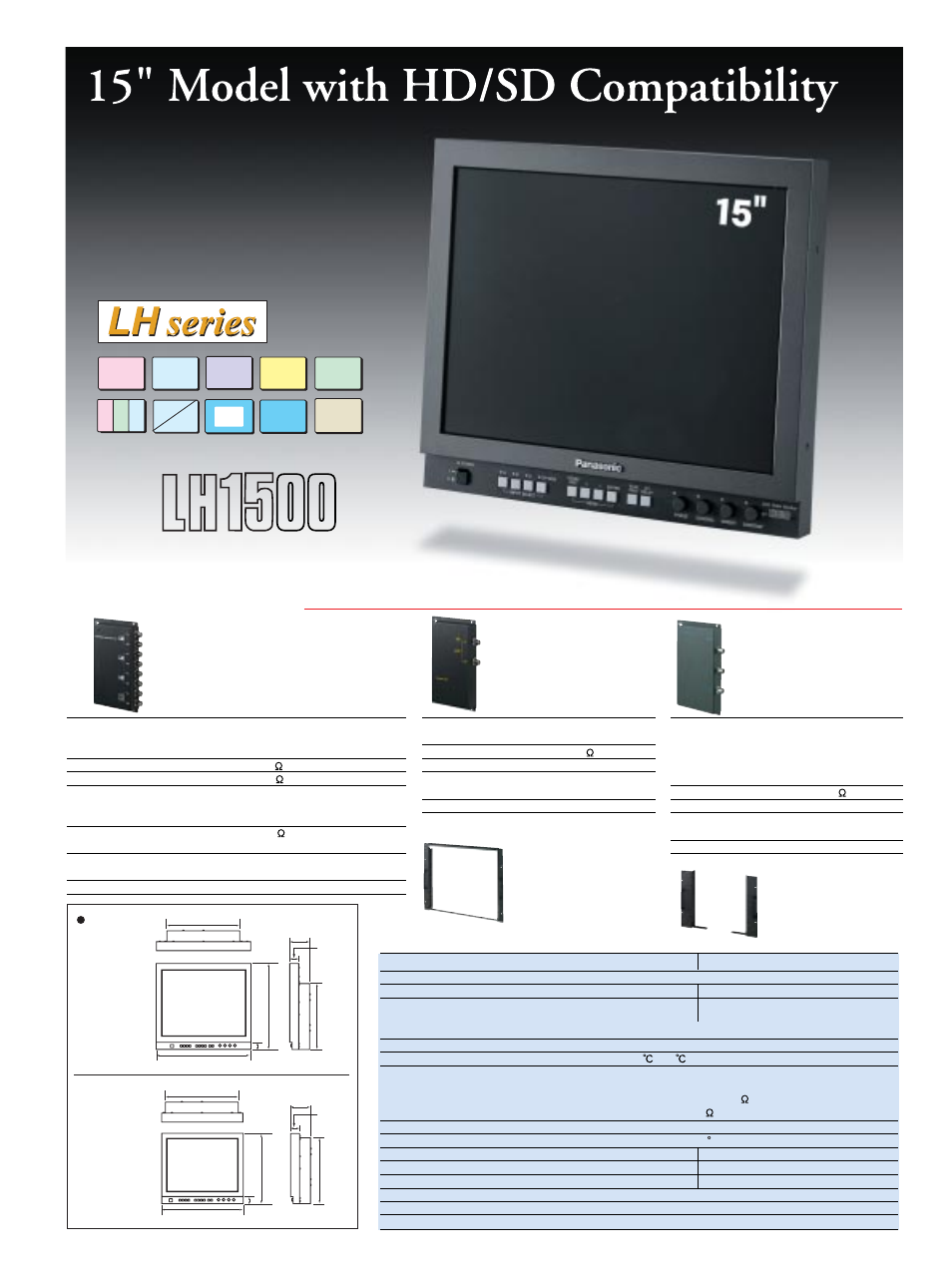 15’’ hd/sd multi-format lcd monitor | Panasonic BT-LH1500 User Manual | Page 5 / 8