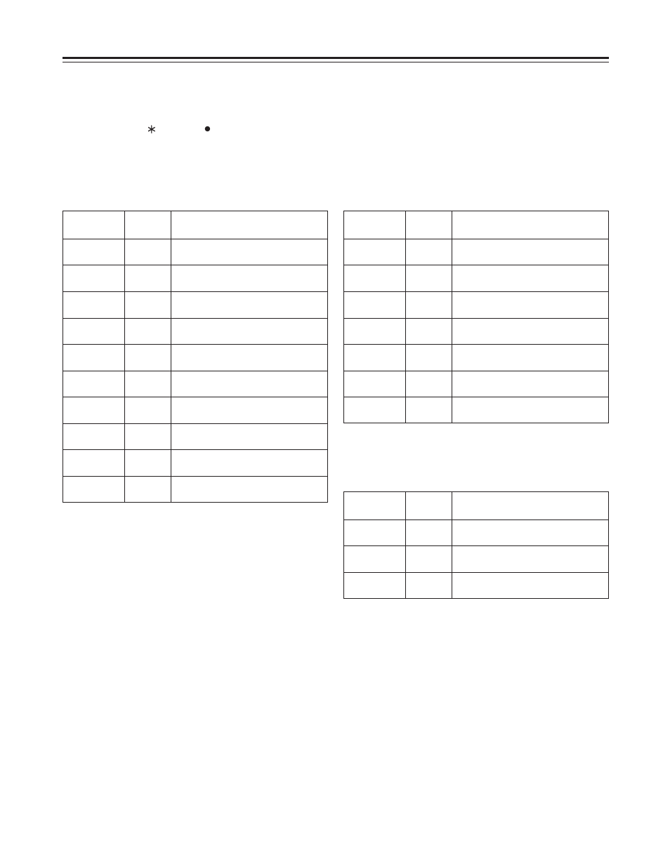 Setting menu screens, Film (cam) user menu select 1, 2 and 3 screens, Film (cam) user menu select 1 screen | Film (cam) user menu select 2 screen, Film (cam) user menu select 3 screen, Film (cam) main menu 4 | Panasonic AJ-HDC27FP User Manual | Page 107 / 134
