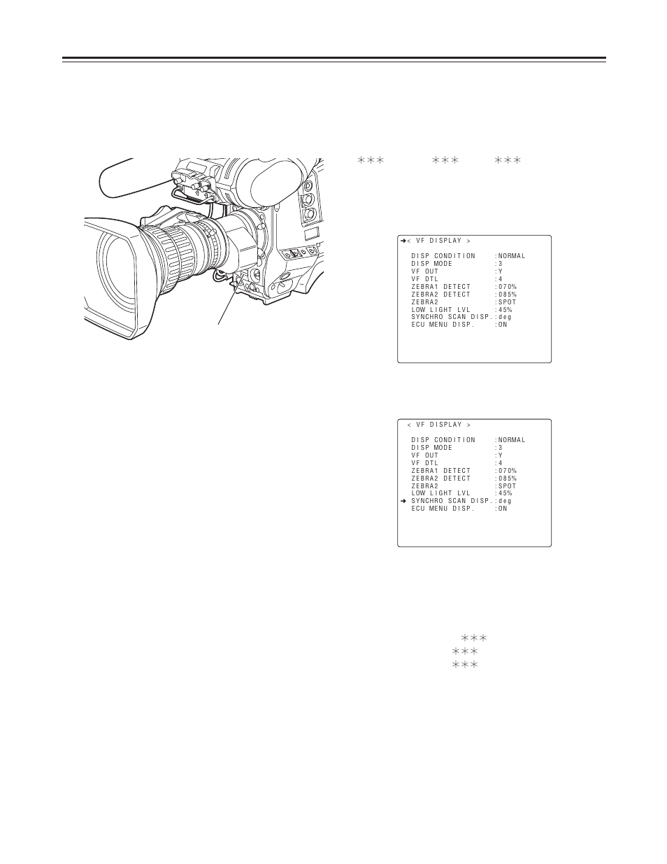 Setting the electronic shutter, Switching the shutter speed display, Setting the synchro scan mode | Panasonic AJ-HDC27FP User Manual | Page 57 / 134