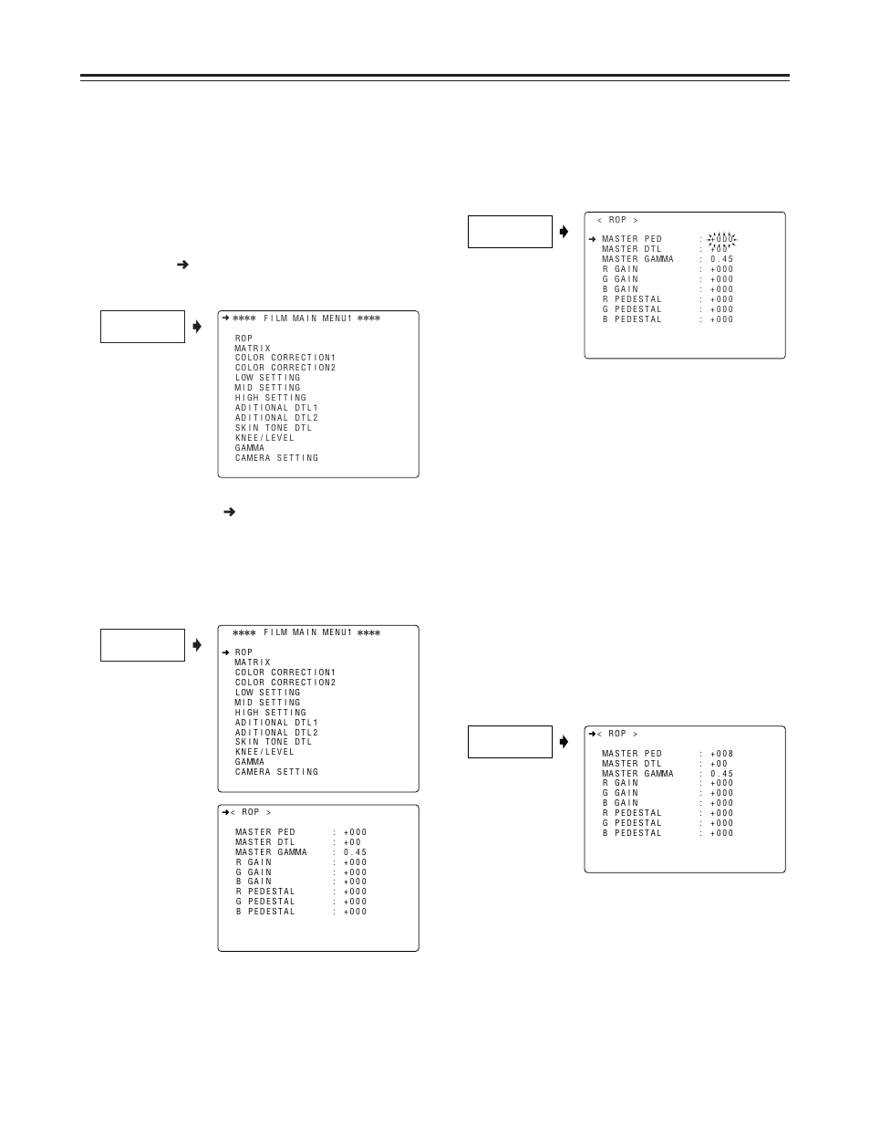 Menu operations, Displaying sub-menus and deciding on settings | Panasonic AJ-HDC27FP User Manual | Page 86 / 134