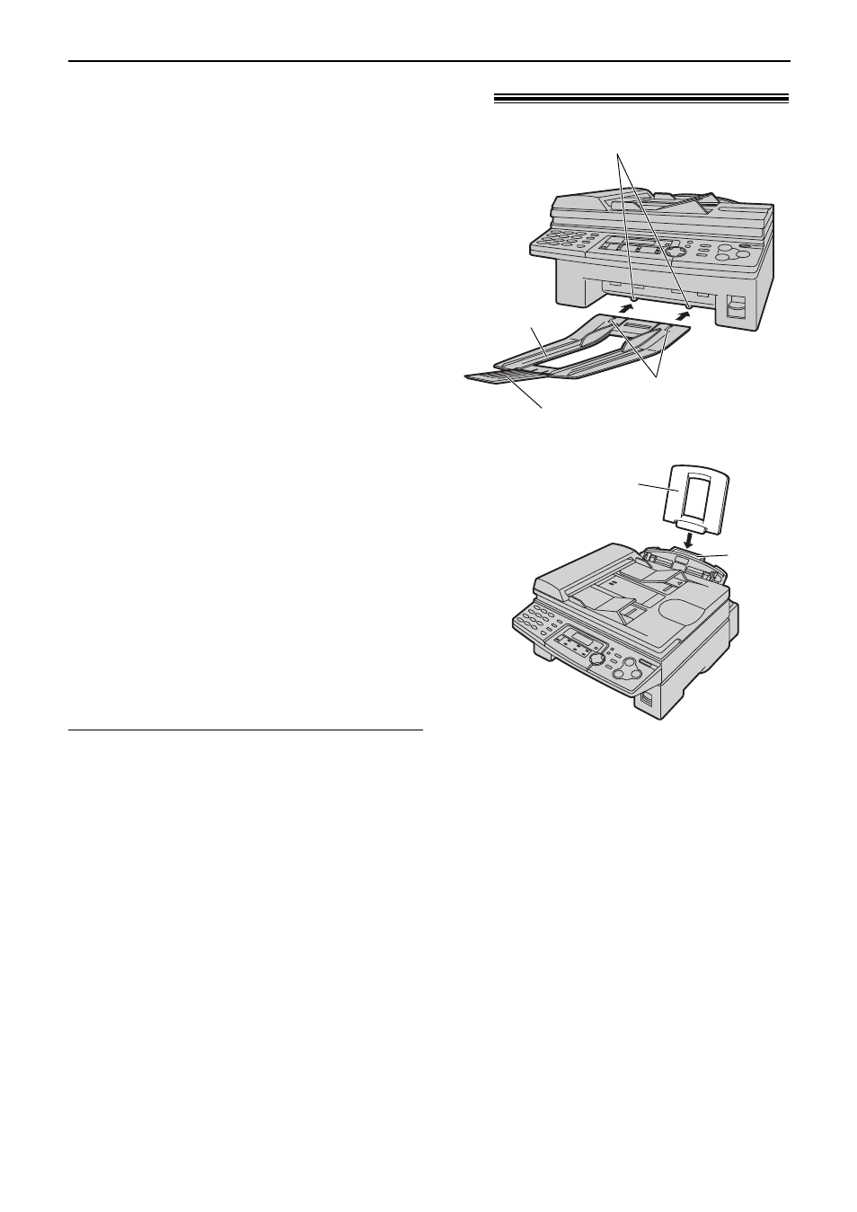Setup, Paper stacker and paper tray, Paper tray paper stacker | Panasonic KX-FLB751AL User Manual | Page 16 / 84