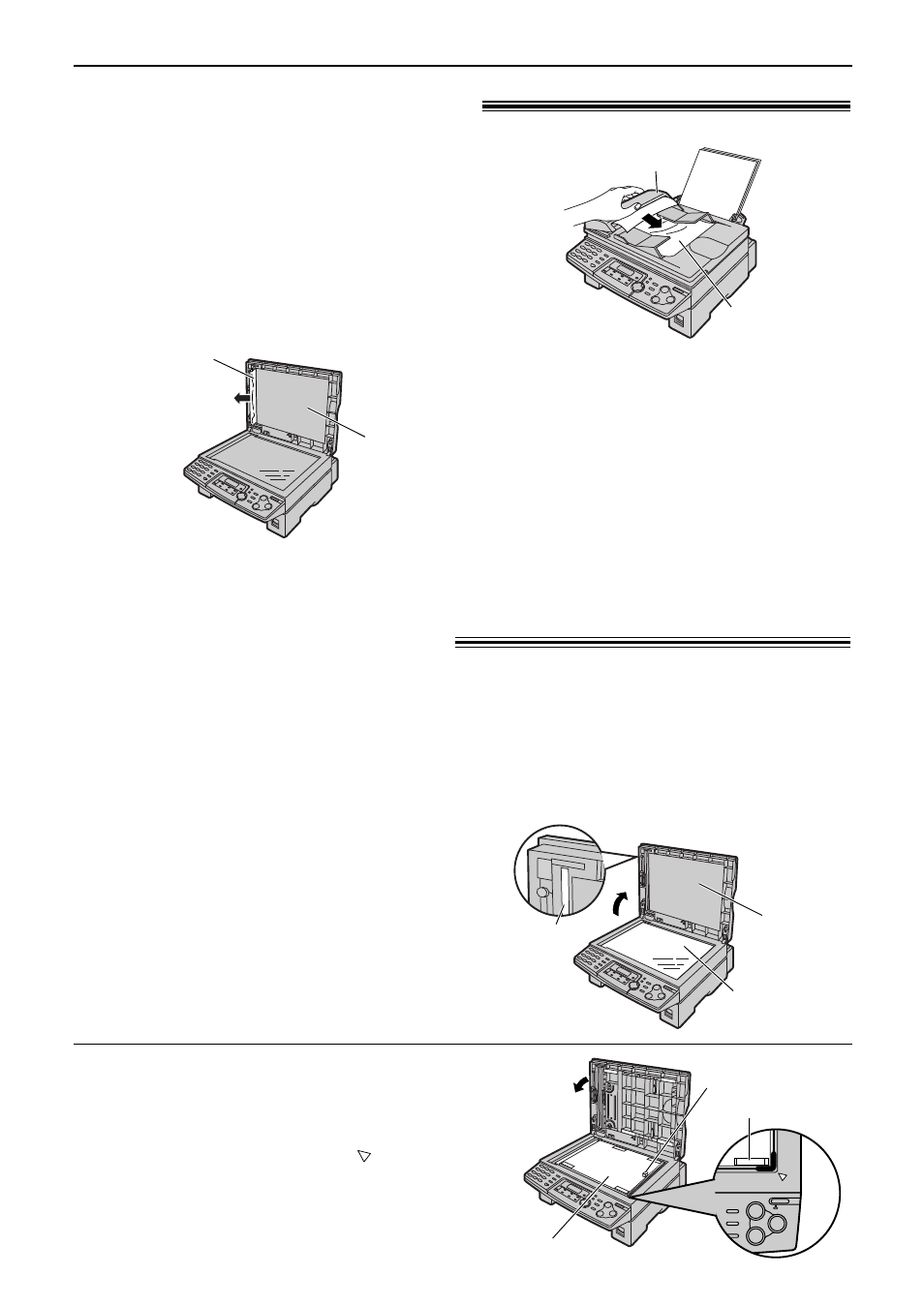 Jams / cleaning, Document jams - sending, White plate and glasses | White plate and scanner glass | Panasonic KX-FLB751AL User Manual | Page 74 / 84