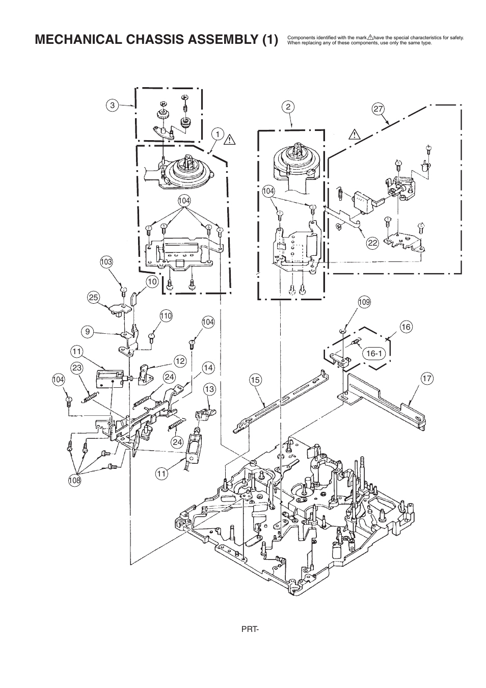 Mechanical chassis assembly (1) | Panasonic AJ-HDX900MC User Manual | Page 19 / 26