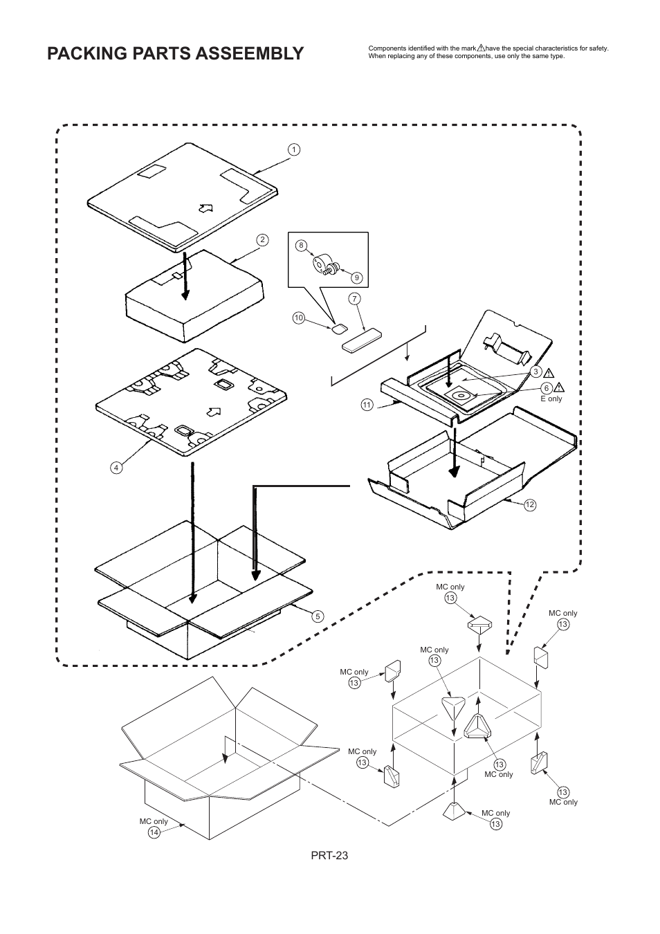 Packing parts asseembly, Prt-23 | Panasonic AJ-HDX900MC User Manual | Page 25 / 26