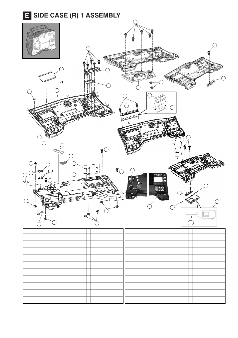 E] side case (r)1 assembly, Side case (r) 1 assembly, Prt-7 | Panasonic AJ-HDX900MC User Manual | Page 9 / 26