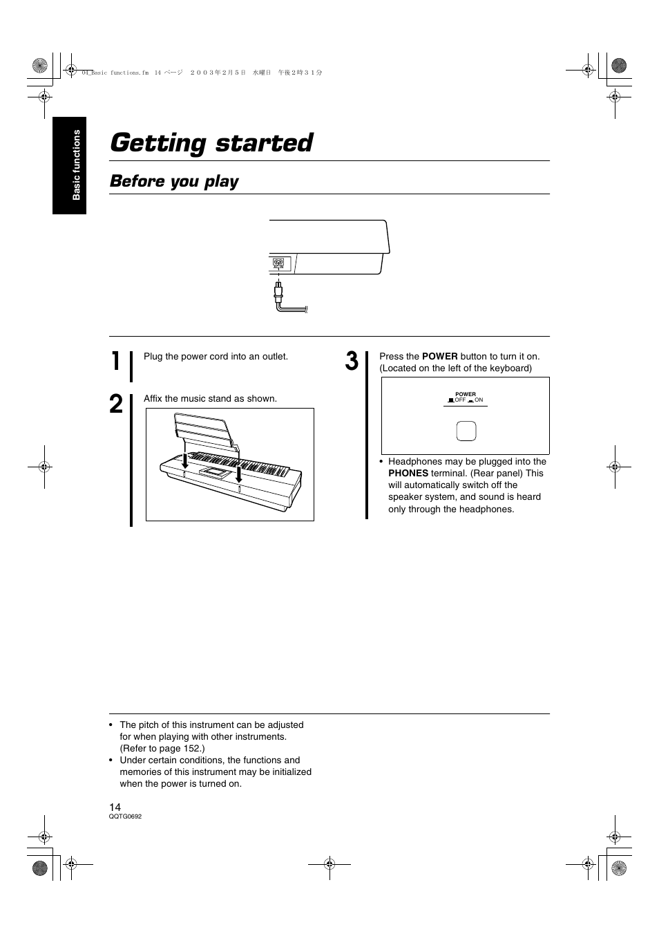 Basic functions, Getting started, Before you play | Panasonic SX-KN2600 User Manual | Page 14 / 200