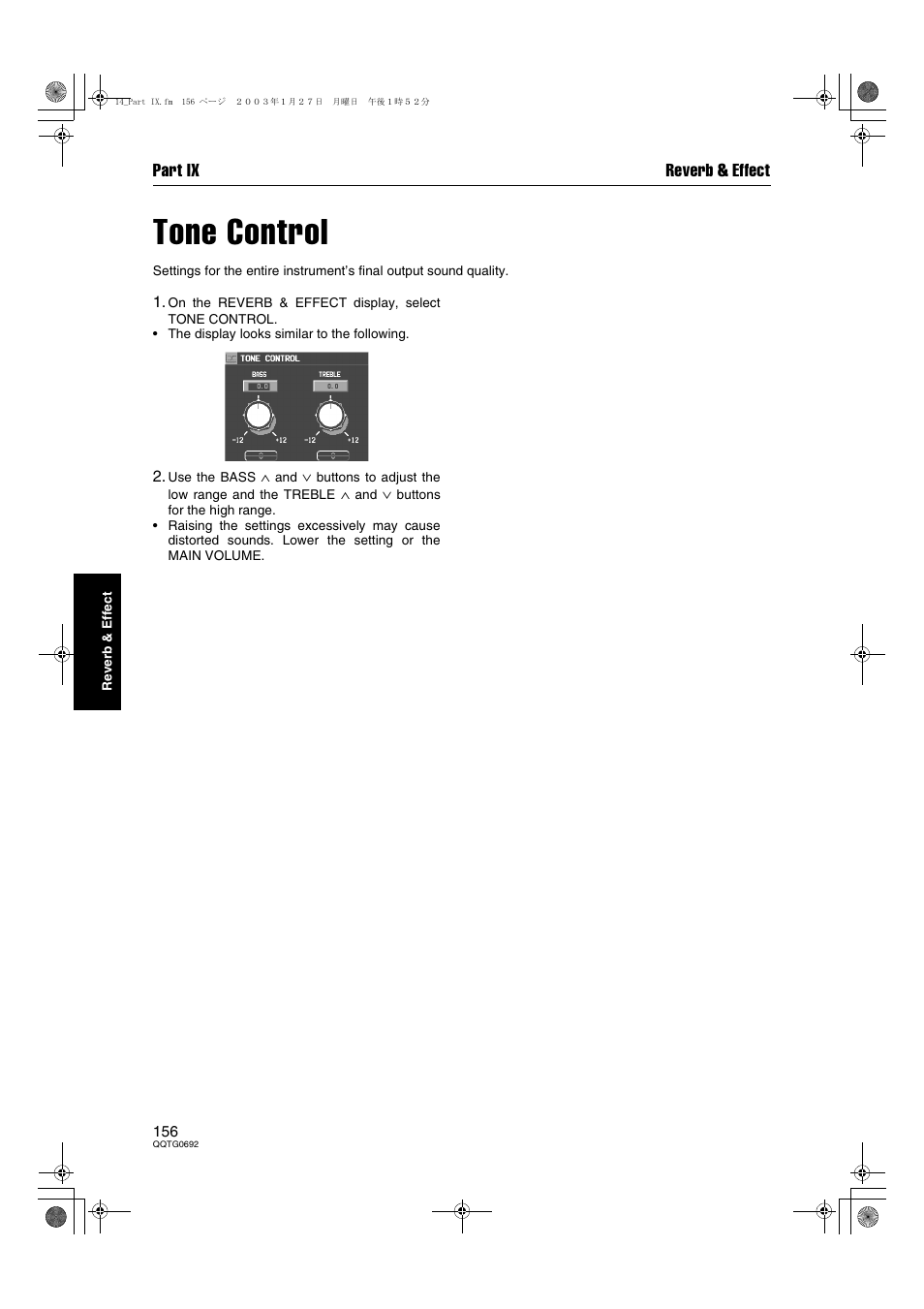 Tone control, Part ix reverb & effect | Panasonic SX-KN2600 User Manual | Page 156 / 200