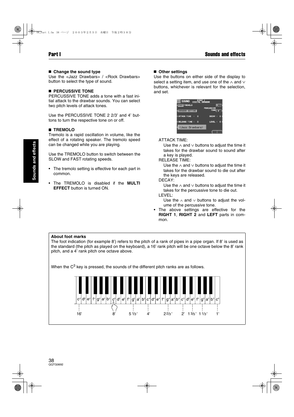 Part i sounds and effects | Panasonic SX-KN2600 User Manual | Page 38 / 200