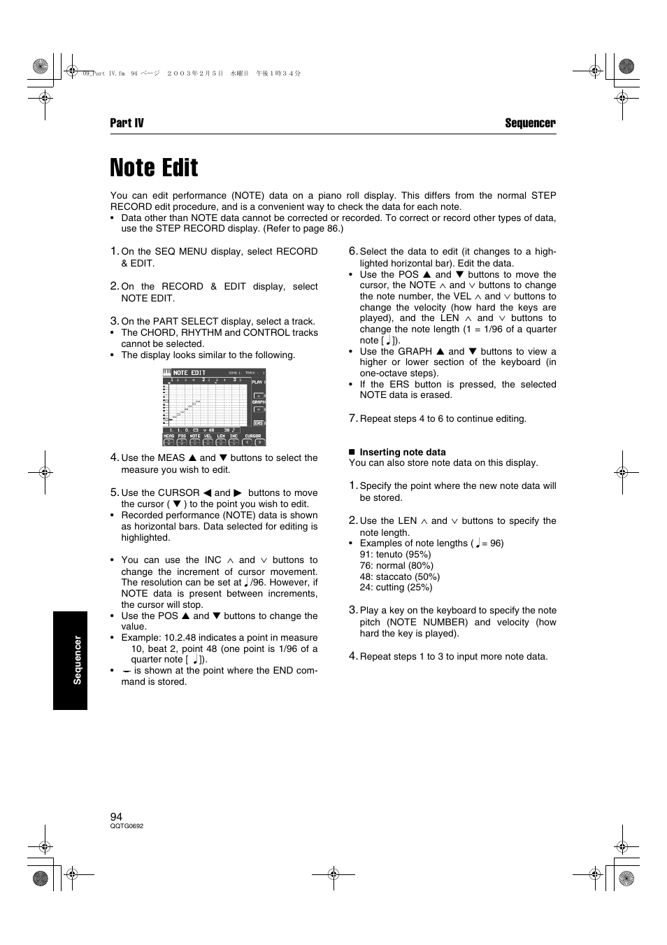 Part iv sequencer | Panasonic SX-KN2600 User Manual | Page 94 / 200