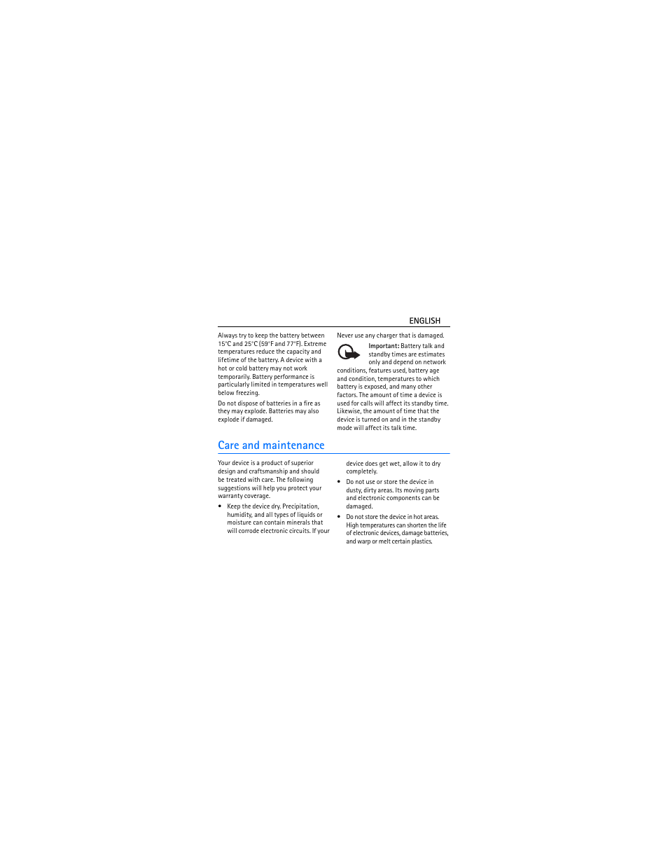 Care and maintenancecare and maintenance, Care and maintenance | Nokia Bluetooth Headset BH-606 User Manual | Page 8 / 48