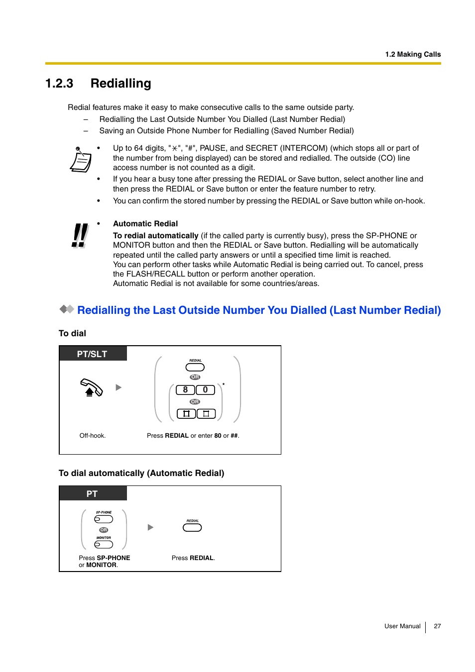 3 redialling | Panasonic KX-TEB308 User Manual | Page 27 / 152