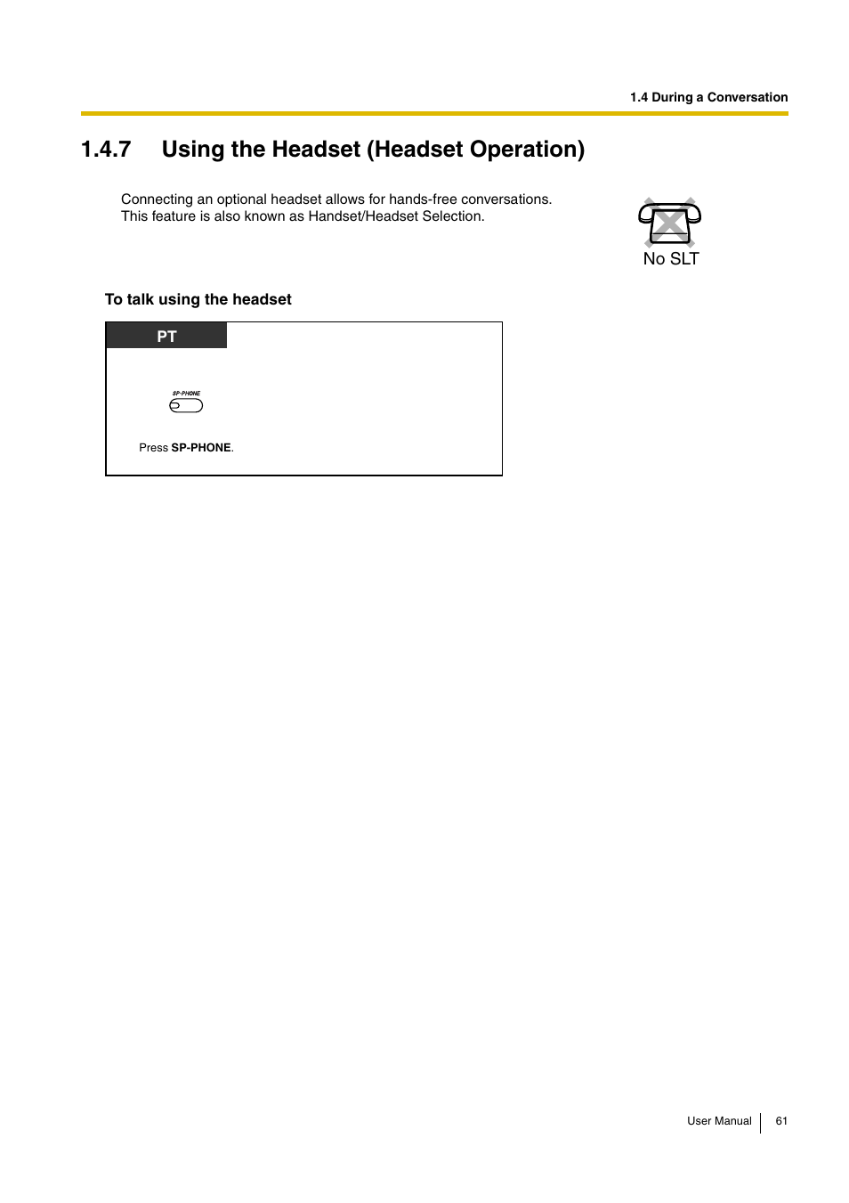 7 using the headset (headset operation) | Panasonic KX-TEB308 User Manual | Page 61 / 152