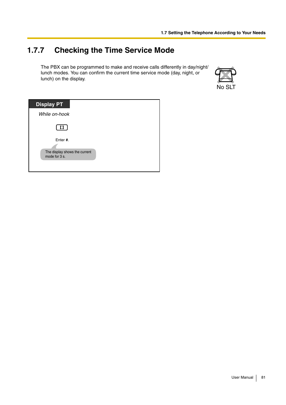 7 checking the time service mode | Panasonic KX-TEB308 User Manual | Page 81 / 152