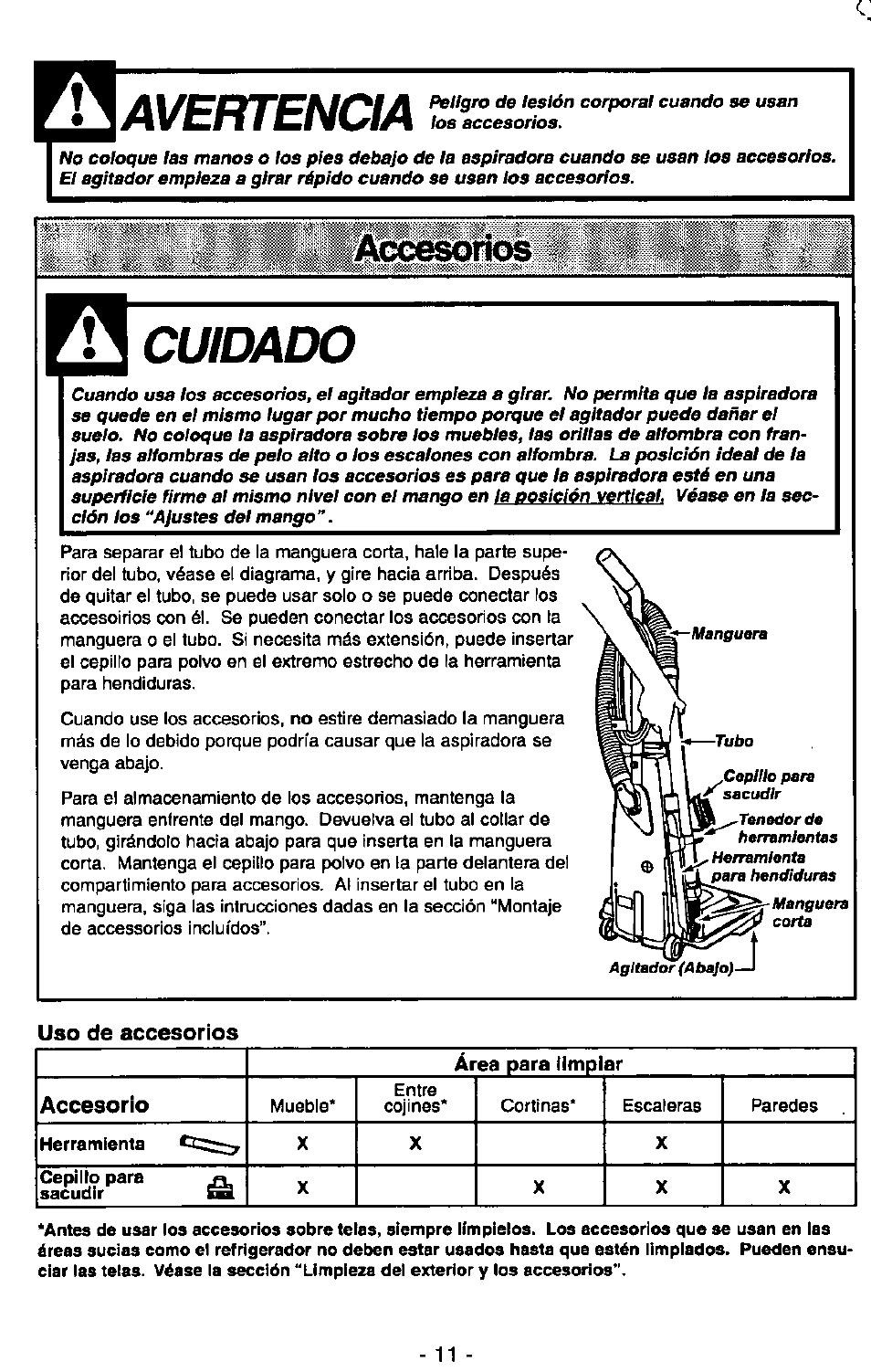 Avertencia, Cuidado | Panasonic ULTRA-PRO MC-V150 User Manual | Page 31 / 40