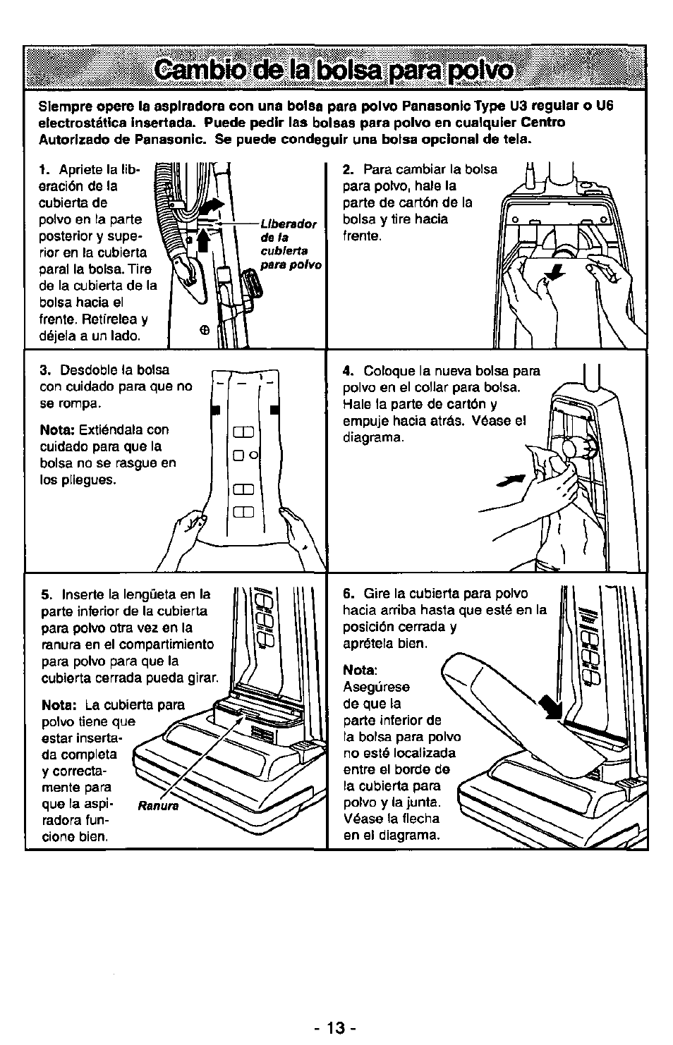 Nota | Panasonic ULTRA-PRO MC-V150 User Manual | Page 33 / 40